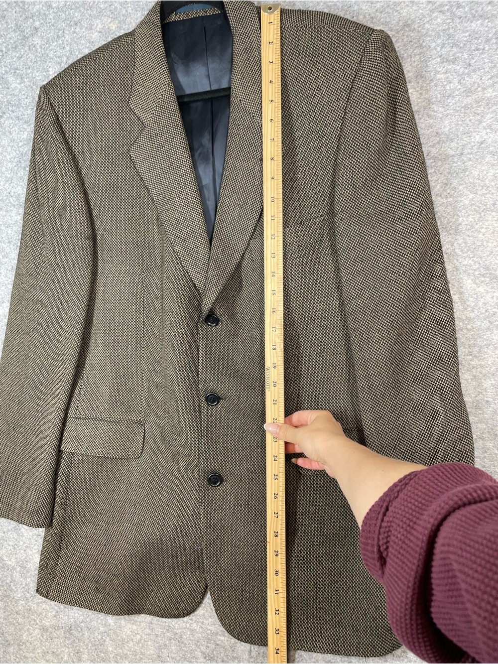 Strellson Wool Blazer Brown 52EU Tailored Luxury Career Sport Coat Business - Picture 8 of 16